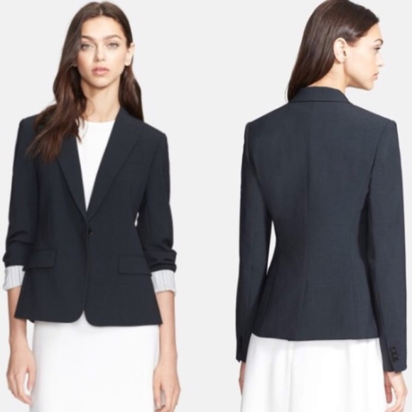 Theory Jackets & Blazers - Theory Wool Blazer Navy Blue Gabe  Career Jacket 0